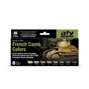 71.644 VALLEJO-MODEL AIR AFV SET- FRENCH CAMO COLORS PRE-WAR and WWII 8pcs set