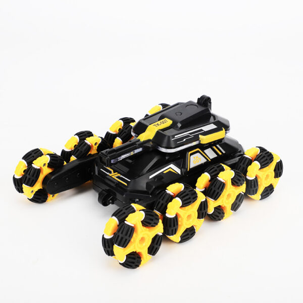 JustBG 8 Wheels Swing Arm Roll RC Car BlackYellow - Image 3
