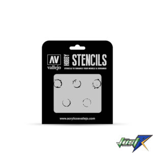 ST-AFV002 VALLEJO STENCIL DRUM OIL MARKS