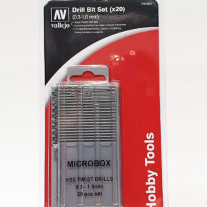 T01001 VALLEJO MICROBOX DRILL BIT SET 0.3-1.6mm 20pcs set
