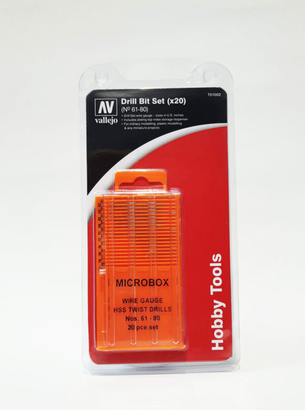 T01002 VALLEJO MICROBOX DRILL BIT SET 61-80 20pcs set