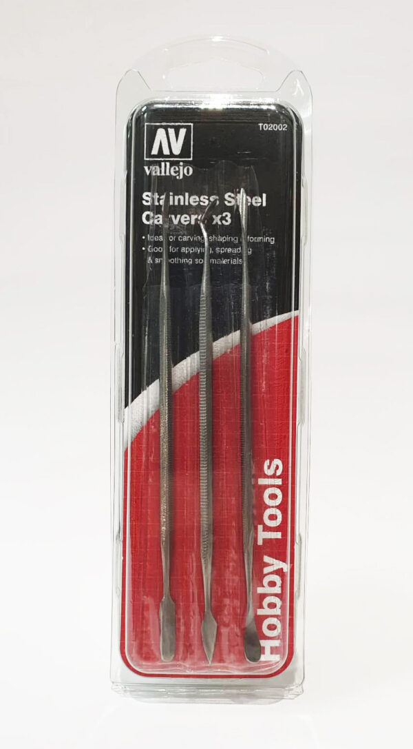 T02002 VALLEJO STAINLESS STEEL CARVERS 3pcs set