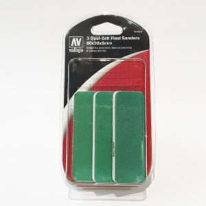 T04003 VALLEJO DUAL-GRIT FLEXI SANDERS 80x30x6mm 3pcs set