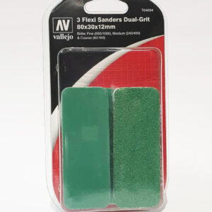 T04004 VALLEJO DUAL-GRIT FLEXI SANDERS 80x30x12mm 3pcs set