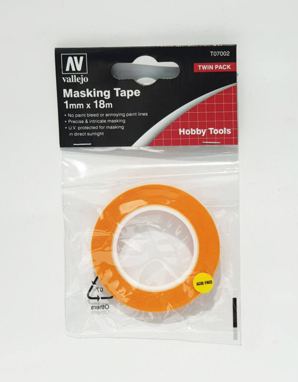 T07002 VALLEJO PRECISION MASKING TAPE 1mmX18m - TWIN PACK