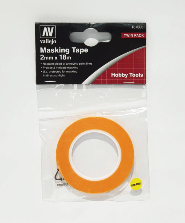 T07003 VALLEJO PRECISION MASKING TAPE 2mmX18m - TWIN PACK