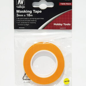 T07004 VALLEJO PRECISION MASKING TAPE 3mmX18m - TWIN PACK