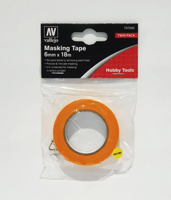 T07005 Vallejo Precision Masking Tape 6mmx18m - Twin Pack