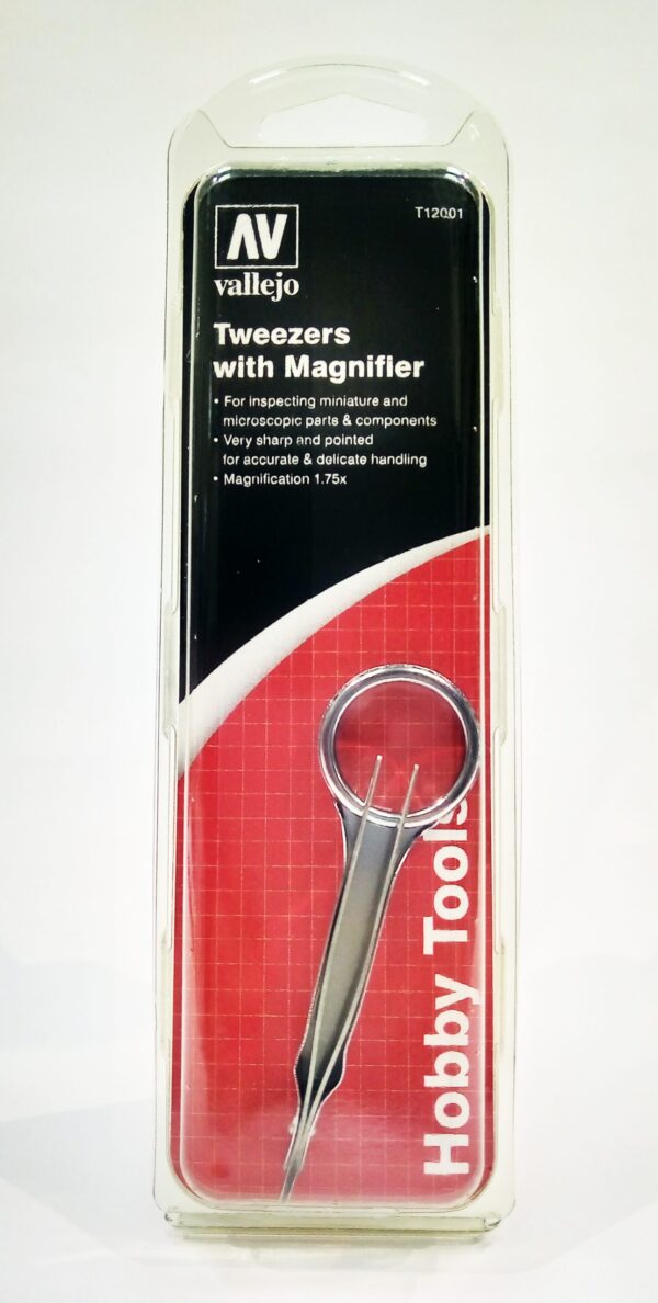 T12001 VALLEJO TWEEZERS WITH MAGNIFIER