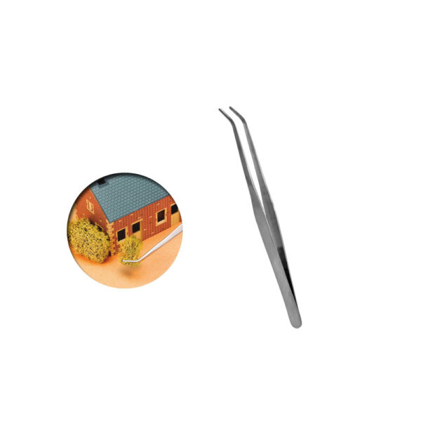 T12009 VALLEJO 175mm STRONG CURVED STAINLESS STEEL TWEEZERS