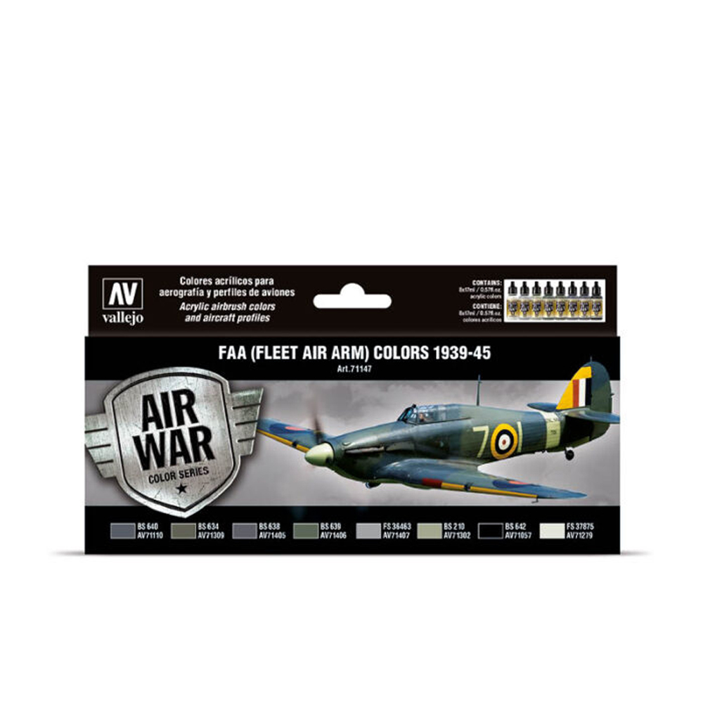 71147 VALLEJO AIR WAR COLOR SERIES- FLEET AIR ARM - FAA 1939-45 8pcs set