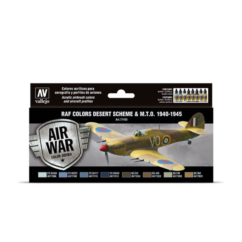 71163 VALLEJO AIR WAR COLOR SERIES- WWII RAF DESERT 8pcs set