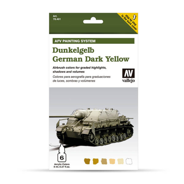 78401 VALLEJO AFV ARMOUR PAINTING SYSTEM SET- GERMAN YELLOW 6x8ml