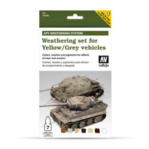 78405 VALLEJO AFV ARMOUR PAINTING SYSTEM SET- WEATHERING YELLOW and GREY VEHICLES 6x8ml plus 10ml
