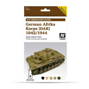 78410 Vallejo AFV Armour Painting System Set- German Afrika Korps 1942by44 DAK 6x8ml
