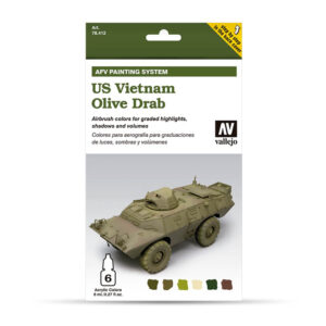 78412 VALLEJO AFV ARMOUR PAINTING SYSTEM SET -US VIETNAM OLIVE DRAB SET 6x8ml