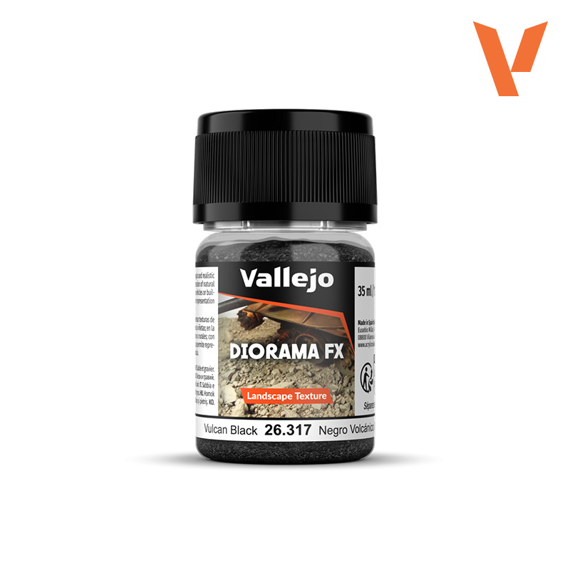 26.317 VALLEJO LANDSCAPE TEXTURES 317-35 ml VULCAN BLACK 0,1-2 mm