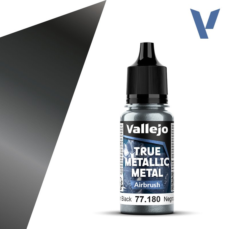 77.180 VALLEJO TRUE METALLIC METAL OBSIDIAN BLACK 18ml
